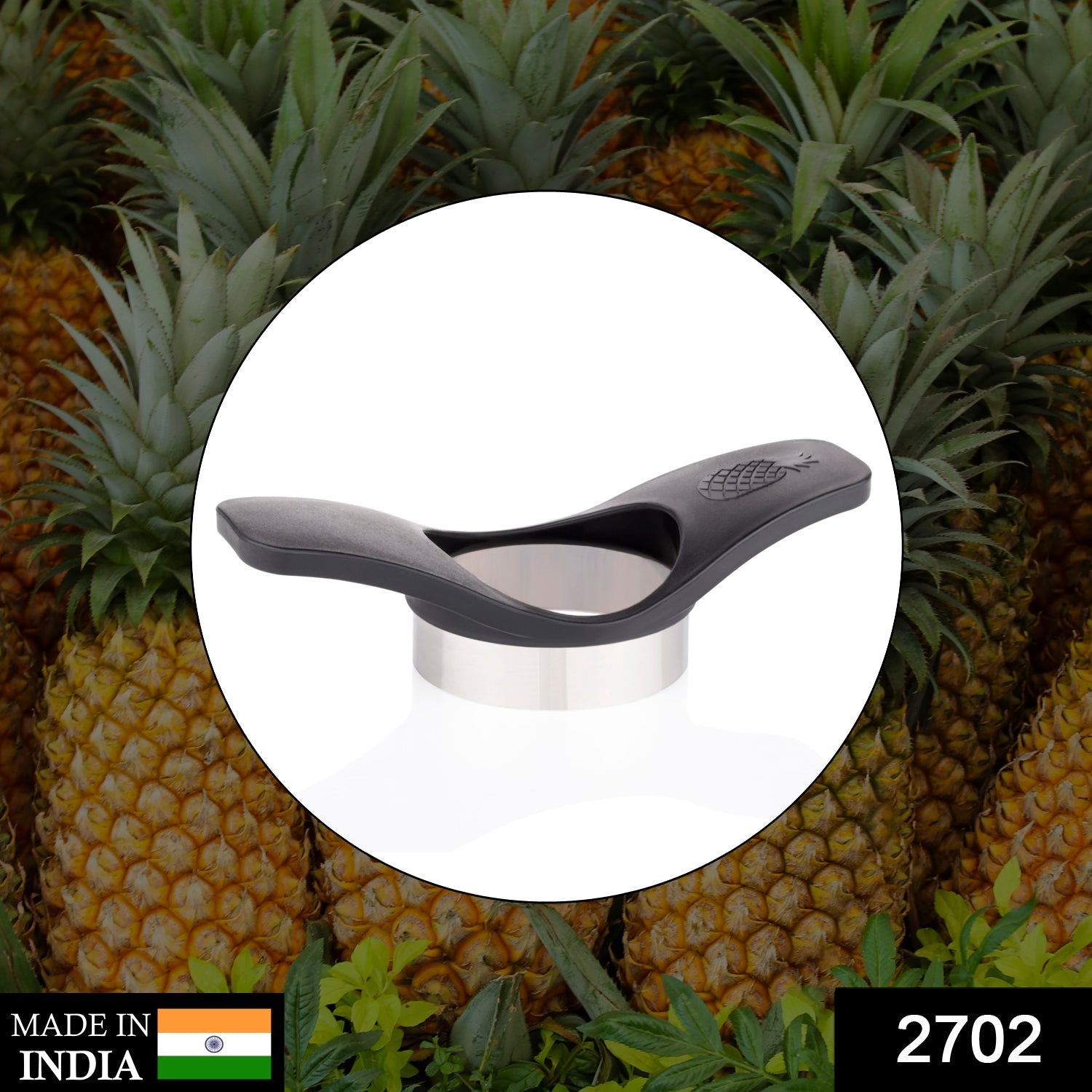 2702 Pineapple Cutter used in all kinds of household and kitchen purposes for cutting pineapples into fine slices. 2702 Pineapple Cutter used in all kinds of household and kitchen purposes for cutting pineapples into fine slices.